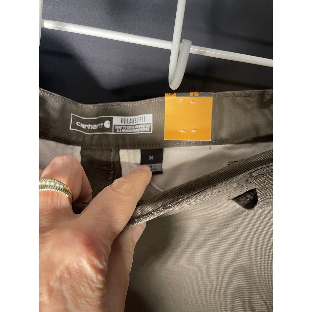 Carhartt Relaxed Fit Cargo Shorts 34 Brown Cotton Canvas Work Utility 0495 - Picture 4 of 8